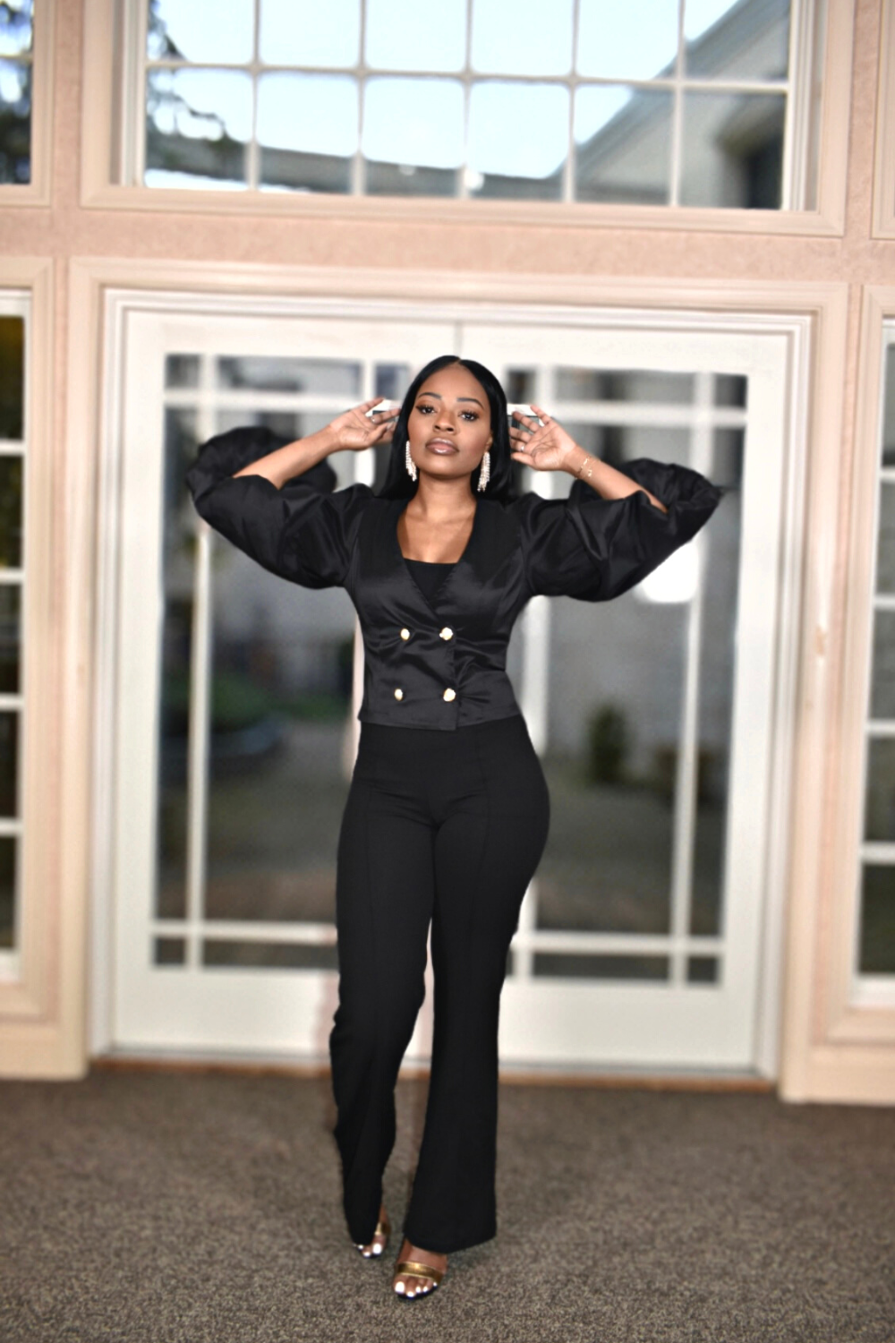 V-Neck Puff Sleeve Top