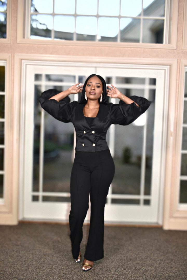 V-Neck Puff Sleeve Top