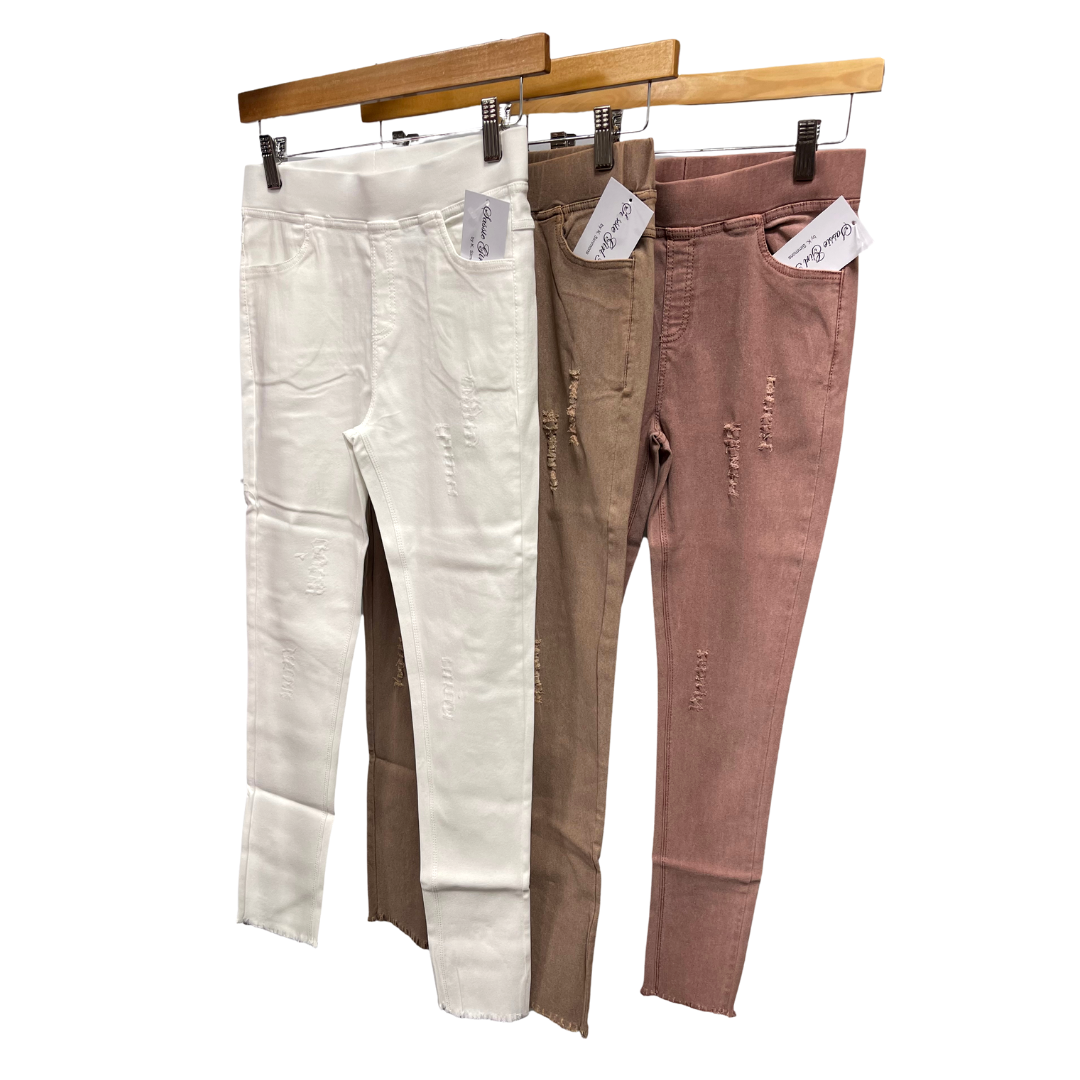 Khaki colored jeggings best sale